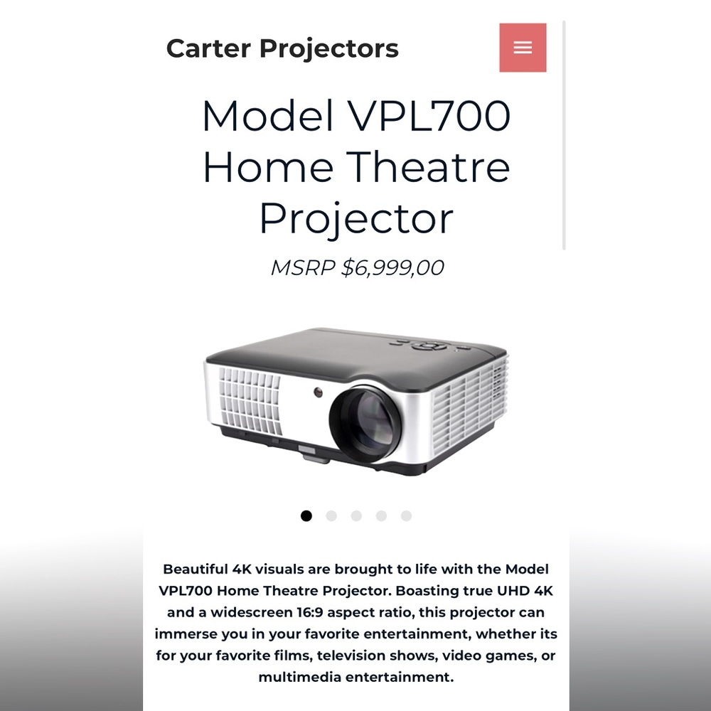 Home projector carter vpl-700